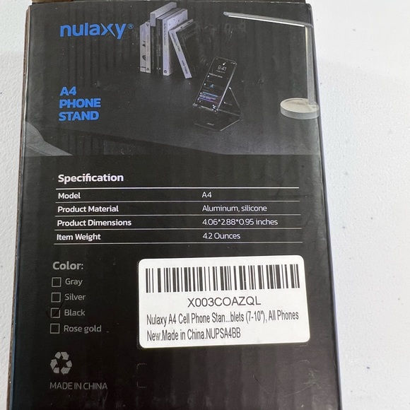 Nulaxy A4  Black Folding Cell Phone Stand, Fully Adjustable Foldable Desktop - Picture 3 of 3